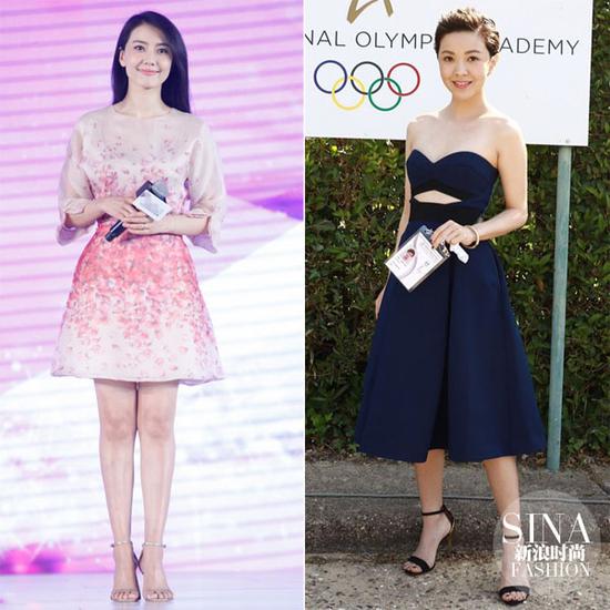 高圓圓、郭采潔示范一字鞋