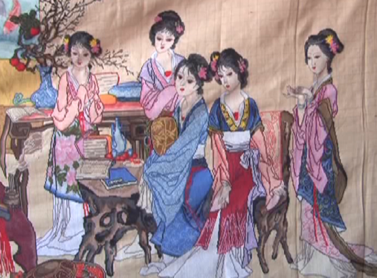 西峽縣農(nóng)家女李改月 630萬針繡出《琴棋書畫》 西峽縣農(nóng)家女李改月 630萬針繡出《琴棋書畫》