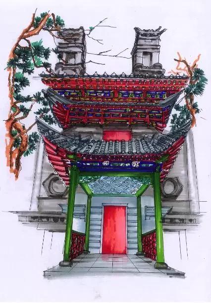 明艷的紅、生機(jī)的綠、深沉的藍(lán)、古樸的灰，足見博雅樓的獨(dú)特韻味。