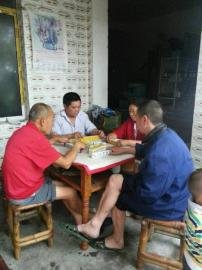掃水掃不及，胥家鎮(zhèn)柏河村的居民干脆打起了麻將。