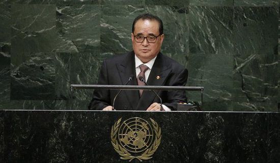 9月27日，朝鮮外相李洙墉在聯(lián)大發(fā)表講話。