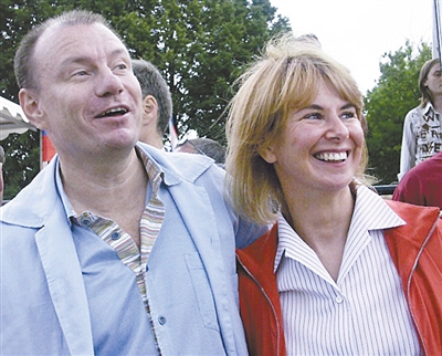 俄羅斯首富弗拉基米爾·波塔寧和前妻納塔利婭。資料圖片