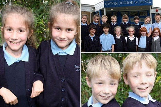 英國(guó)又有7對(duì)雙胞胎進(jìn)入了同一所小學(xué)，讓人看花了眼。