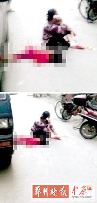 　媽媽哭著坐在旁邊打電話，孩子的爸爸還在三門峽打工。