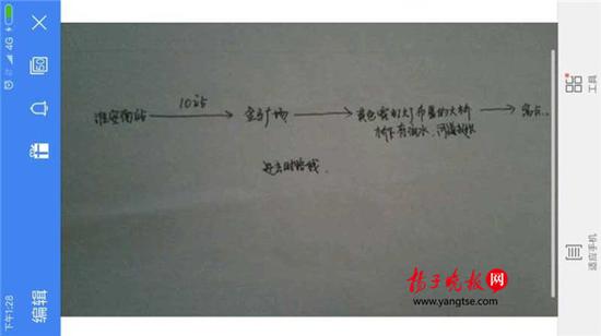 警方根據這兩張手繪地圖，動用300余人次警力終于將林芳找到。（圖由淮安警方提供）