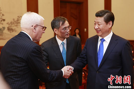 10月23日，中國國家主席習(xí)近平在北京釣魚臺國賓館會見清華大學(xué)經(jīng)濟管理學(xué)院顧問委員會海外委員。