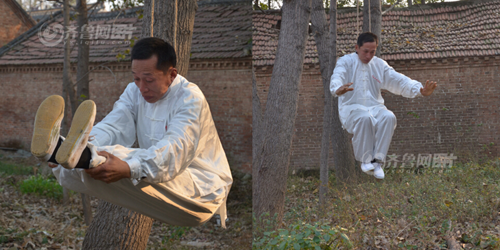 山東武術(shù)達(dá)人修煉“仙人掛畫” 山東武術(shù)達(dá)人修煉“仙人掛畫”