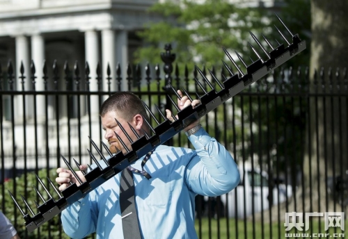 白宮護欄加裝帶刺鋼釘 白宮護欄加裝帶刺鋼釘