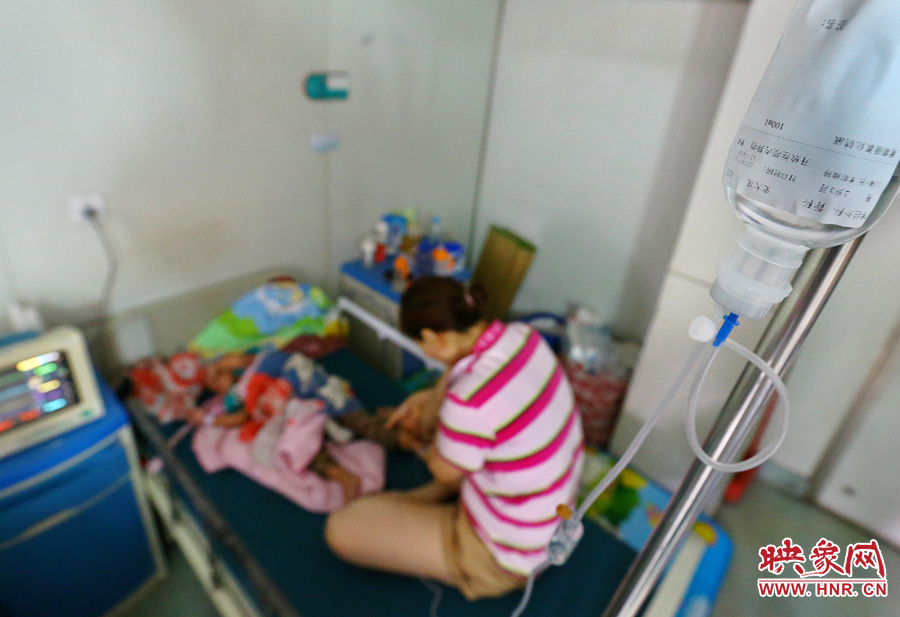 早上7點(diǎn)左右，醫(yī)生為大龍輸液做術(shù)前準(zhǔn)備