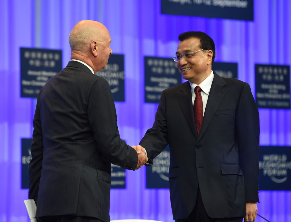 李克強(qiáng)總理出席夏季達(dá)沃斯論壇并發(fā)表開幕式致辭。