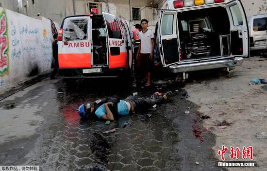 資料圖：加沙，以色列戰(zhàn)機(jī)轟炸一處市場(chǎng)，造成至少17名巴勒斯坦人死亡，200多人受傷。