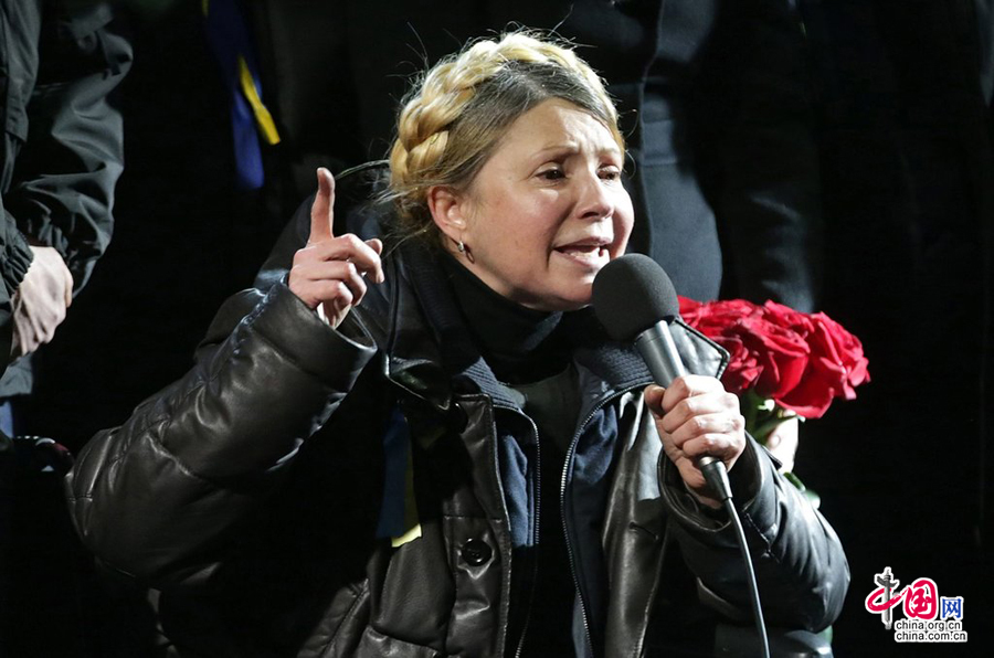 季莫申科在獨(dú)立廣場講話